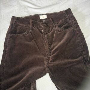 MOTHER High-Rise Corduroy Jeans in Dark Brown